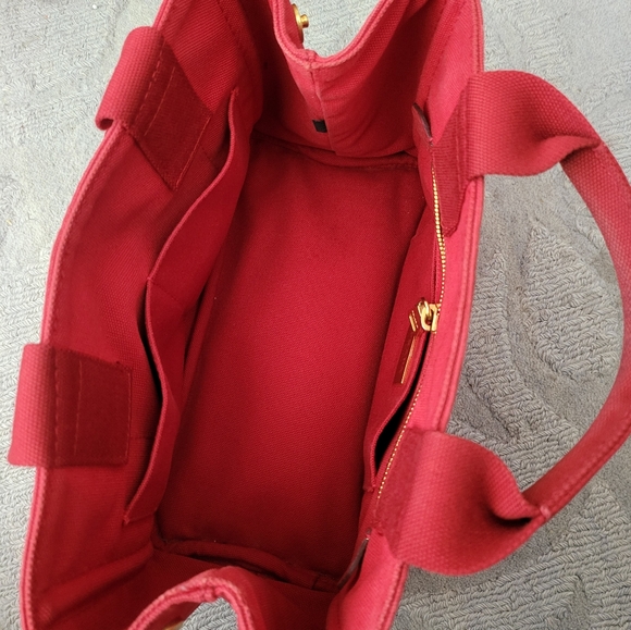 PRADA Canapa Small Red Logo Tote - Picture 4 of 16